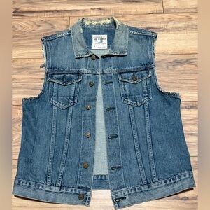 Men’s All Saints Blue Denim Vest. Vintage / classic style size XL.